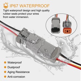 DIANN 3 Sets 4 Pin DT Connectors Waterproof Kit 4 Pin Connectors Male and Female Wire 16 AWG Waterproof Male Female Plug Socket Quick Disconnect for Car Truck Boat