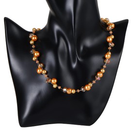 Bulinlin Women's Crystal Pearl Necklace, Silver Boho Statement Choker, Fashion Jewellery, Birthday Gift, Pearl Crystal Glass, No Gemstone