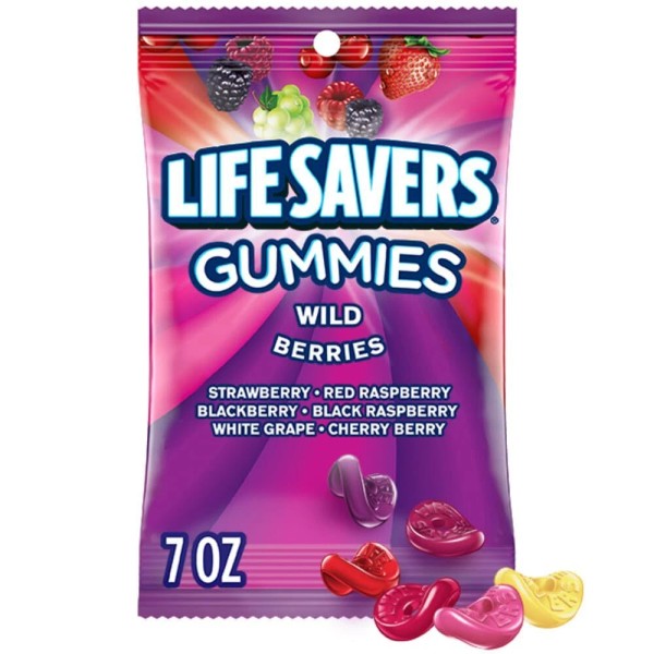 LIFE SAVERS Wild Berry Gummies Candy Bag, 7 Oz (Pack