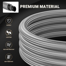 onlyfire 12 Ft Propane Hose Extension with 3/8" Female Flare on Both Ends, Stainless Braided Propane Gas Line Pipe for RV, Gas Grill, Fire Pit, Heater,Propane Tank,etc