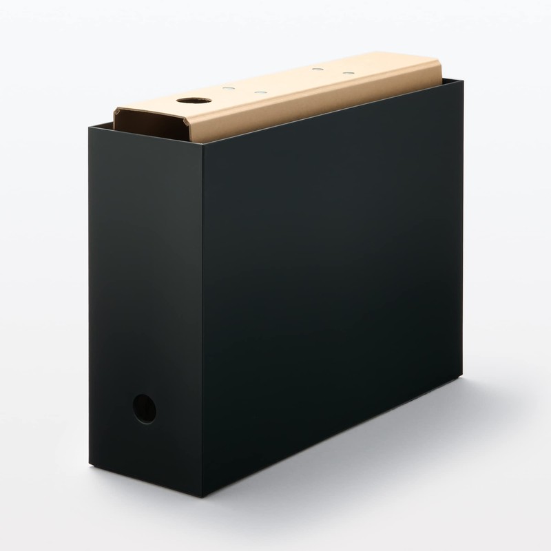 MUJI 83364687 Polypropylene File Box, Standard Type, Dark Gray, For