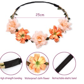YHZMY 3 Pieces Flower Crown Headband Daisy Hair Bands Garland Flower Crown Flower Garland Headbands for Wedding Festival Holiday Party Holiday Seaside Holiday