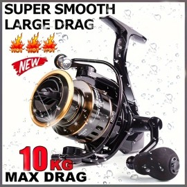 Spinning fishing reel, seawater freshwater spinning fishing reel, freshwater saltwater fishing reelSpool Capacity: HE6000, Color: Black