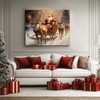 Christmas Canvas Wall Art Decor with Santa Claus on Sleigh,