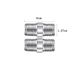 Shower Hose Connector– 2Packs, 1/2 Inch Hose Extension Stainless Steel Male to Male Hoses Connector Threaded Pipe Connection