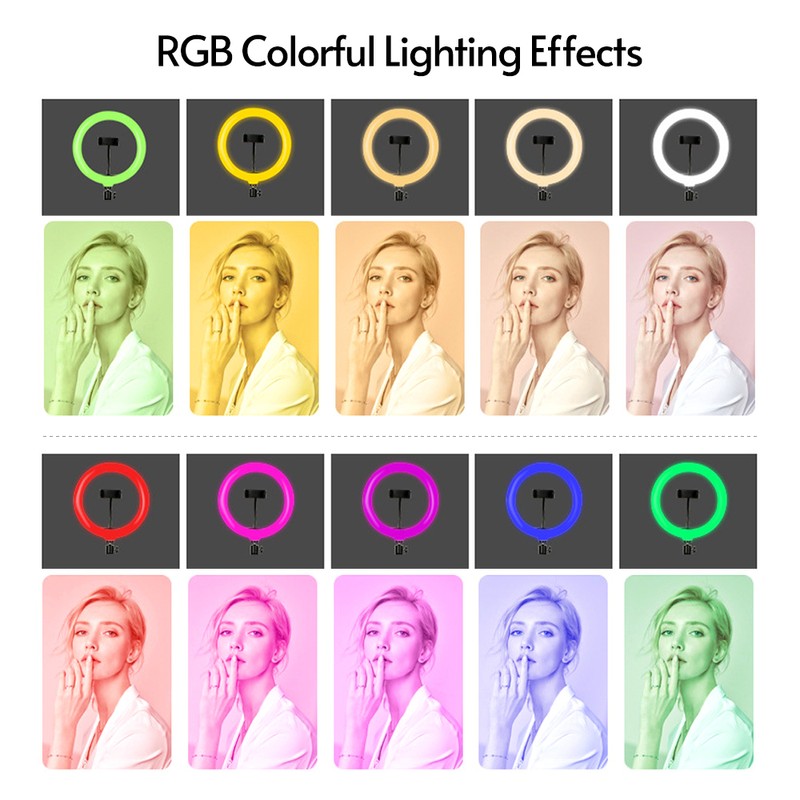 10 Inch RGB Ring Light LED Colorful Fill-in Light for
