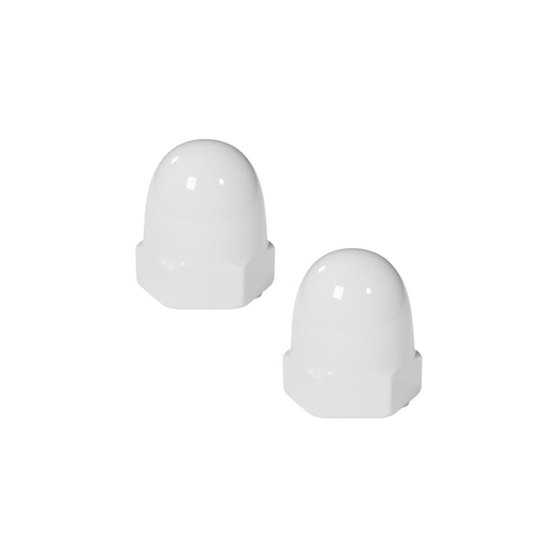 2-Pack White Ceramic Toilet Bolt Covers - Elegant Bathroom Accessories,