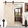 LUBANN 6.6FT Sliding Wood Barn Door Hardware Sliding Track Kit