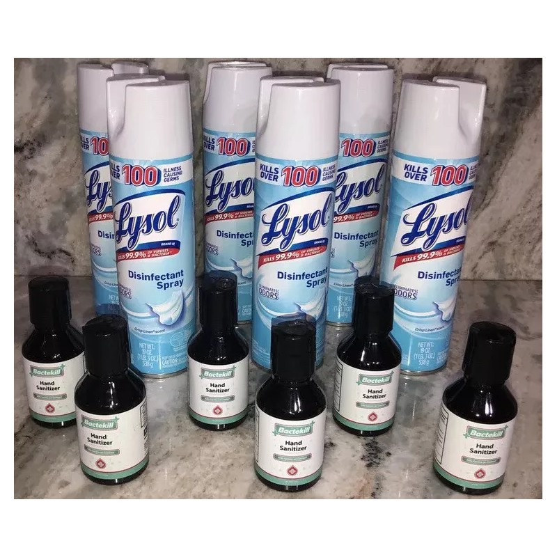 Lysol Lot Of 6 Lysol 19oz Spray Linen Scent-Kills 99%
