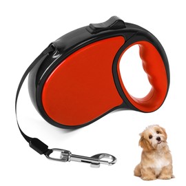 Beaface Retractable Dog Lead for Small Medium Dogs Up to 20KG, Retractable Dog Leads 16ft/5M, Extendable Dog Leads with Anti-Slip Handle, Anti-Tangled Strong Nylon Tape (Red)