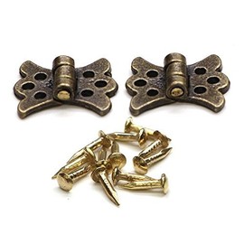 MyTinyWorld 2x Dolls House Miniature Ornate Brass Butterfly Hinges And 12 Screws