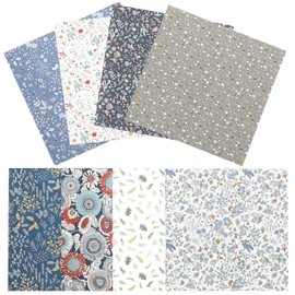IWOWHERO 8pcs Retro Floral Cotton Fabric Sheets DIY Patchwork Quilting Supplies for Crafting Sewing Home Decor for Friends and Family