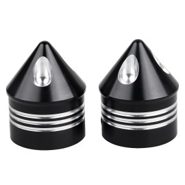 Unbranded Black Cut Front Axle Nut Cover Cap Kit For Harley Touring Electra Street Glide