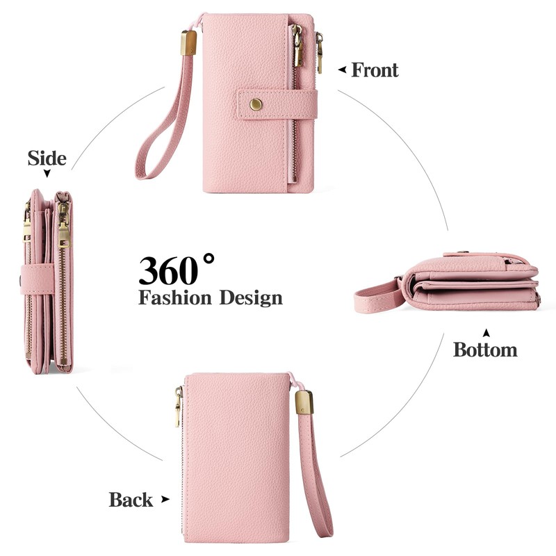 SENDEFN Purses for Women, Medium Size, Triple Foldable Leather Purse,