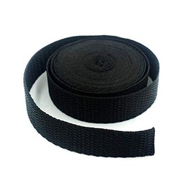 Bluemoona 10 Yards - 32MM 1 1/4" Polypropylene Webbing Belt Strap Buckle Strapping Black