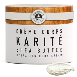 Karité Shea Butter- Crema corporal con manteca de karité Karité Crème Corps | Hidratante para pieles secas y sensibles | Derma