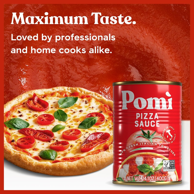 Pomì Pizza Sauce 14.1oz (Pack of 12) - 100% Fresh