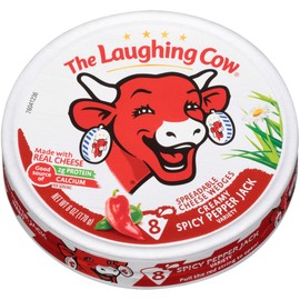 The Laughing Cow, Spreadable Cheese Wedges, 6oz Round (Pack of 4) (Choose Flavor Below) (Creamy Spicy Pepper Jack)