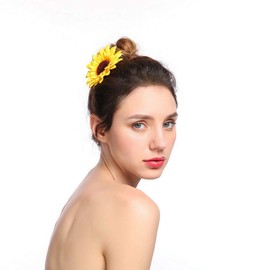 YAZILIND Creative New Big Sun Flower Hairclip Beach Holiday Beach Photo Props Headdress Yellow