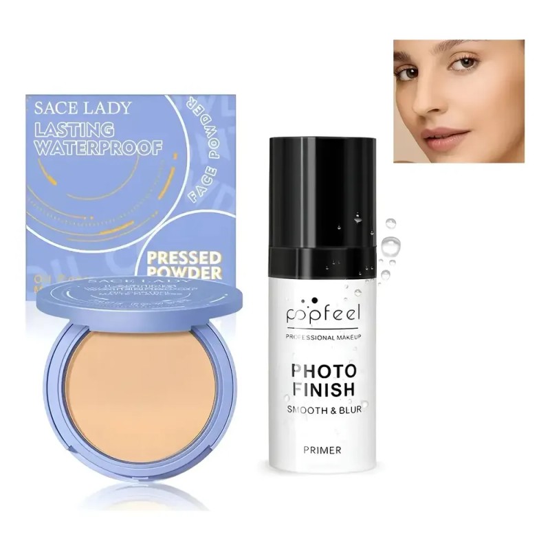 Para Base Maquillaje Sace Lady Polvo + Prebase De Maquillaje