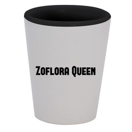 Knick Knack Gifts Zoflora Queen - 1.5oz Ceramic White Outer and Black Inside Shot Glass