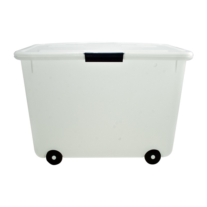 Advantus Rolling Storage Box with Snap Lid, 15-Gallon Size, Clear