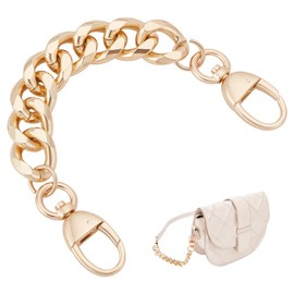 PH PandaHall 8.6 Inch Gold Purse Replacement Chains, Purse Extender Chain Bag Strap Extender Flat Bag Chain Straps Short Decorative Purse Chain for Handbag Crossbody Tote Bag Purse Clutches