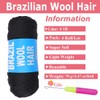 COOKOO COOKOO 4 Roll Natural Black Brazilian Wool Hair Acrylic