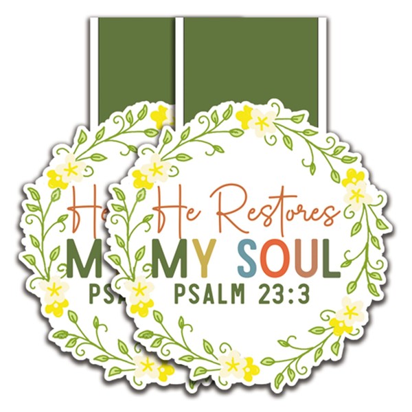 (2Pcs) He Restores My Soul Magnetic Bookmark Book Page Markers