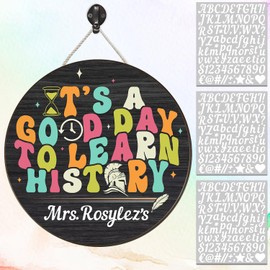 Custom History Teacher Door Sign, It's A Good Day To Learn History Classroom Decor Welcome Signs Plaque, Teacher Door Hanger Wreath, Back To School Gift for History Teachers School Supplies Must Have