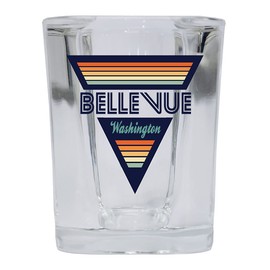 R and R Imports Bellevue Washington 2 Ounce Square Base Liquor Shot Glass Retro Design