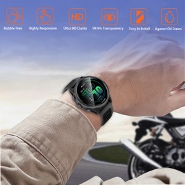 Yskbilm （3+2 Pack） for Garmin Forerunner 570 42mm Screen Protector + Silicone Anti-dust Plugs,[Anti-Scratch] 3D Full Screen Coverage Soft Film,Anti Scratch HD Clear