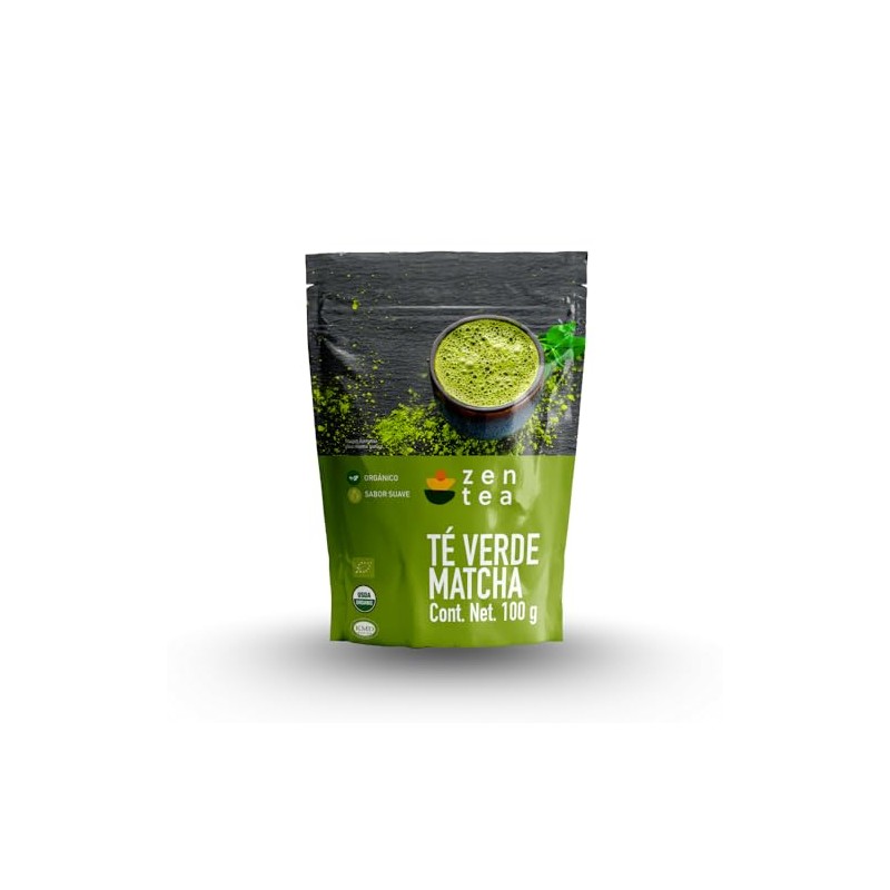 Zen Tea Té Verde Matcha Natural y Orgánico Sin Azúcar