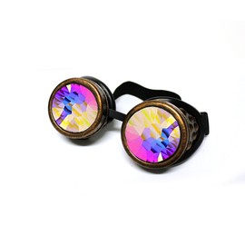 GloFX Copper Steampunk Cyber Gothic Kaleidoscope Goggles
