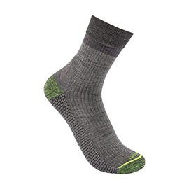 Carhartt Men's Force Grid Lightweight Synthetic-Merino Wool Blend Short Crew Sock, Heather Grey, Large