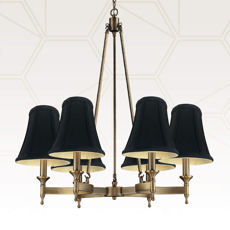 Royal Designs True Bell Lamp Shade, Black, 3.5 x 6