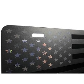 American Flag Heavy Duty Aluminum License Plate Matte Blk Stars Ed