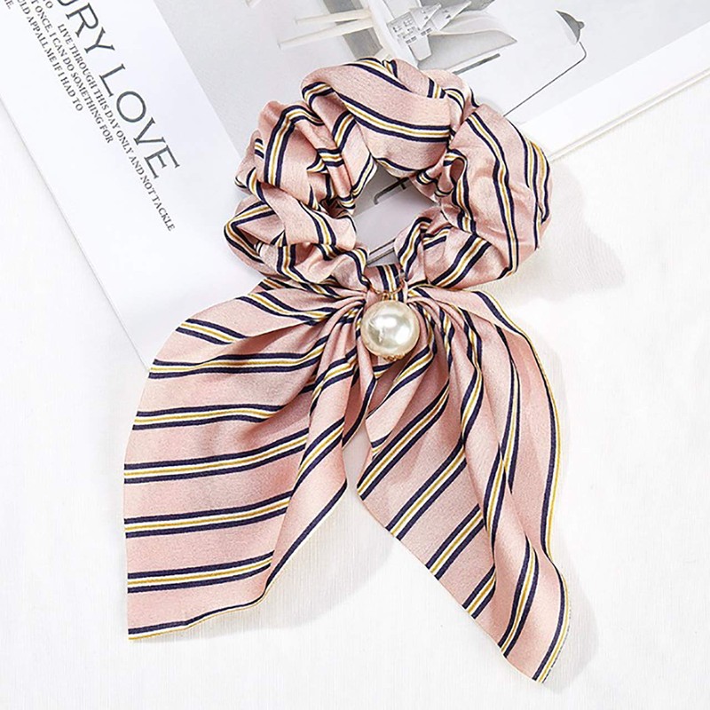 WHITE FANG ZA059 Women's Scrunchie Hair Elastic Ribbon Large Casual