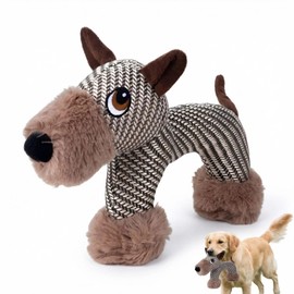 CavspkArt Linen Dog Toys with Squeaker, Tough Interactive Dog Chew Toy for Relieve Boredom and Anxiety, Teeth Cleaning Dog Toy with Squeaker (A2)