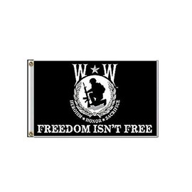 K's Novelties 3x5 Wounded Warrior Freedom Isn't Free Flag 3'x5' Heroism Honor Sacrifice Banner
