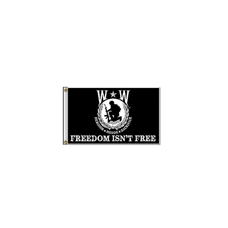 K's Novelties 3x5 Wounded Warrior Freedom Isn't Free Flag 3'x5'