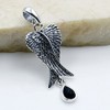 Sterling Silver Volcanic Lava Rock Angel Wings Pendant Essential Oil