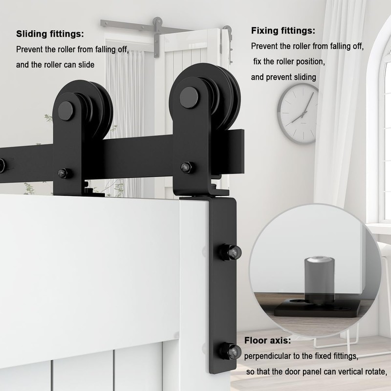 AONAYIOA 36"/3FT Bi-Folding Sliding Barn Door Hardware Kit for 2