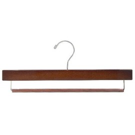 Walnut & Chrome Pant Hanger w/Non-Slip Bar [ Bundle of 25 ]