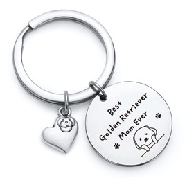 RSZOTW Golden Retriever Mom Keychain Golden Retriever Keychain Golden Retriever Lover Gift Golden Retriever Person Gift Dog Owner Owner Keyring Rescue Dog Gift Dog Walker Keychain
