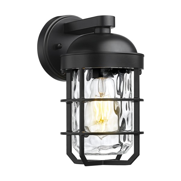 Emliviar 1-Light Porch Wall Lantern with Metal Cage, Outdoor Sconces
