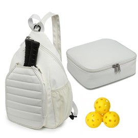 RAINBOW SMILE Sling Bag Crossbody Backpack for Pickleball Paddle Tennis Racketball Travel for Men and Women, with Ice Bag 2PS