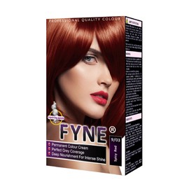 FYNE Spicy Red Permanent Hair Dye for Women - Home Hair Colour Cream with Built-in Conditioner - Gentle, Long-Lasting, Easy to Use, Suitable for All Hair Types - Achieve Salon-Quality Results at Home