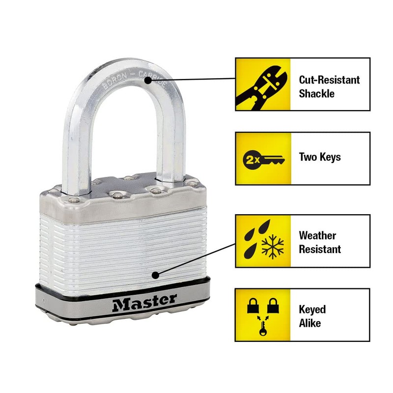 Master Lock M15XTLF Magnum Heavy Duty Outdoor Padlock with Key,