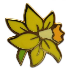 Novel Merk Flower Blossom Floret - Sunflower, Daffodil, & Other Lapel Pin, Hat Pin & Tie Tack Set - with Clutch Back (3-Daffodil)